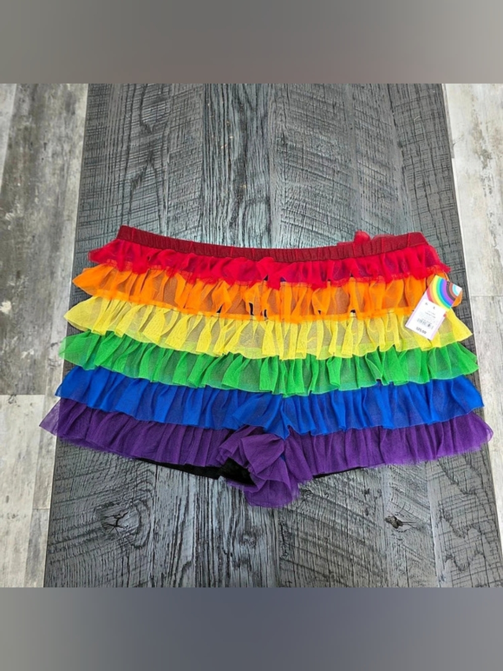 Nwt PRIDE Target & JOY Rainbow Ruffle Mini Short Size Large - Picture 2 of 8
